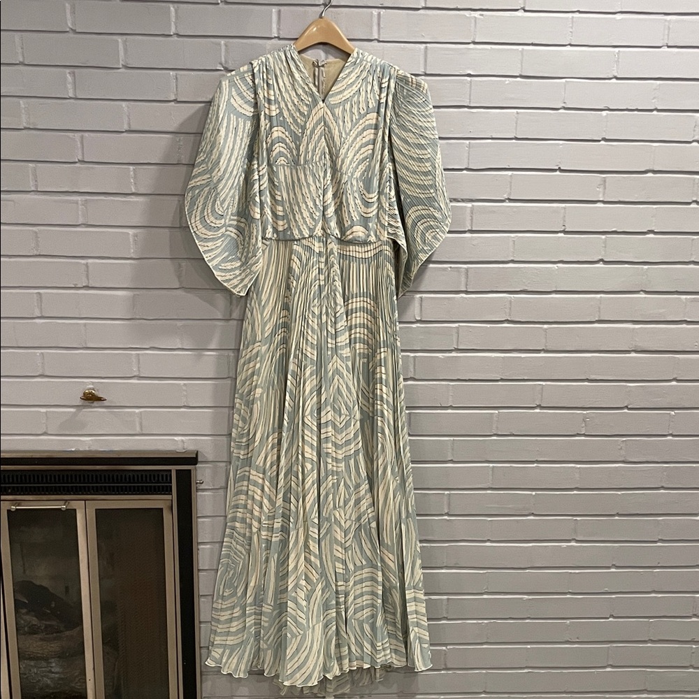 Erika Cavallini Elegant Cream and Baby Blue Women's Dress